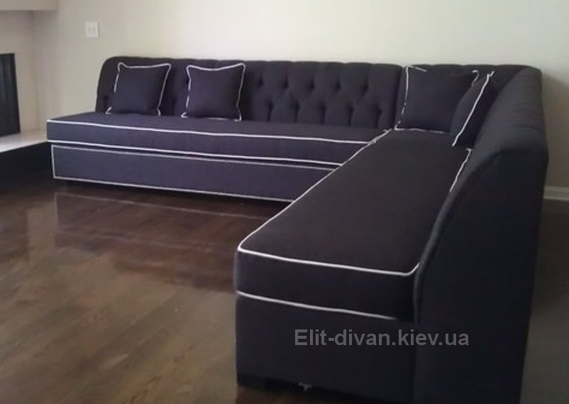 дорогой сиреневый угловой диван на заказ