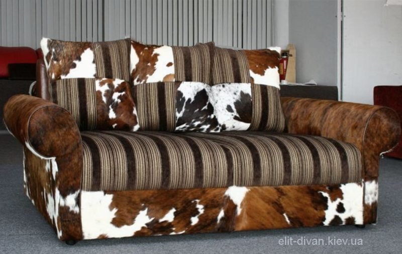диван из коровьей кожи