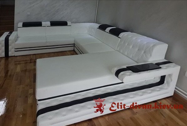 белый п образный диван
