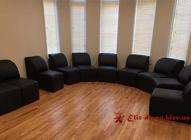 круглая мягкая мебель модульная на заказ черного цвета Киев
