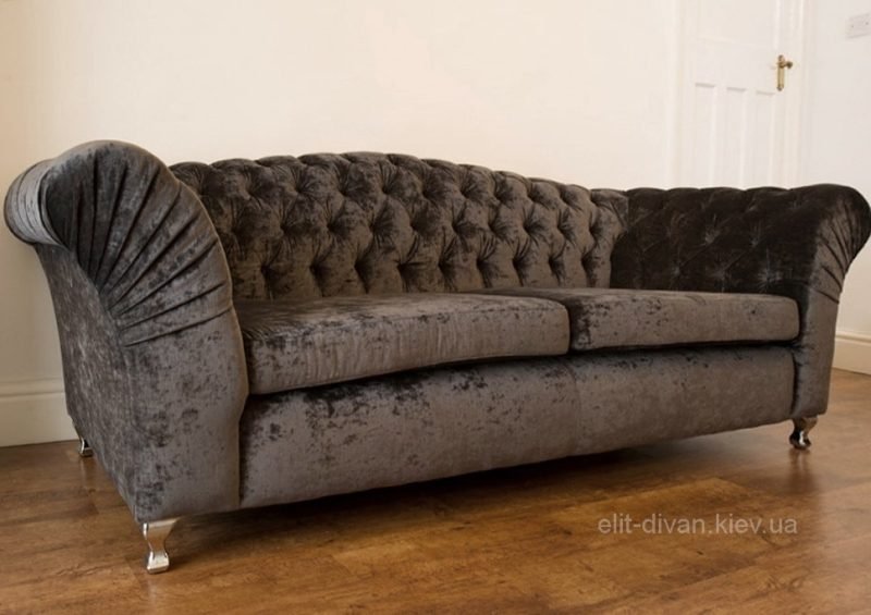 Сірий прямий диван