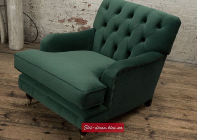 дизайнерское зеленое кресло честер под заказ