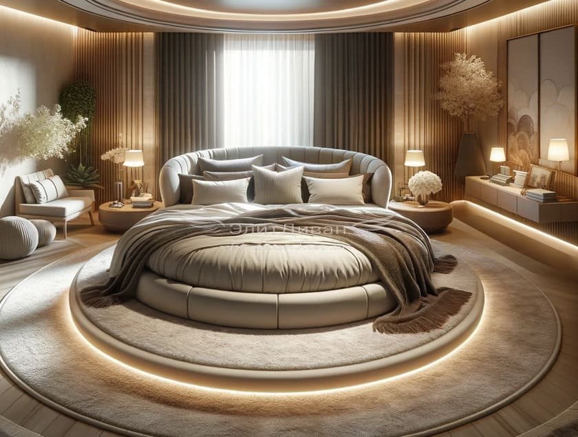 круглая кровать с подсветкой