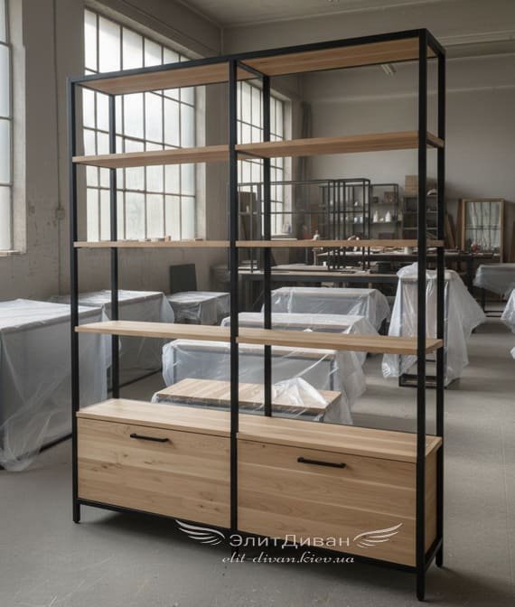 стеллаж с ящиками лофт