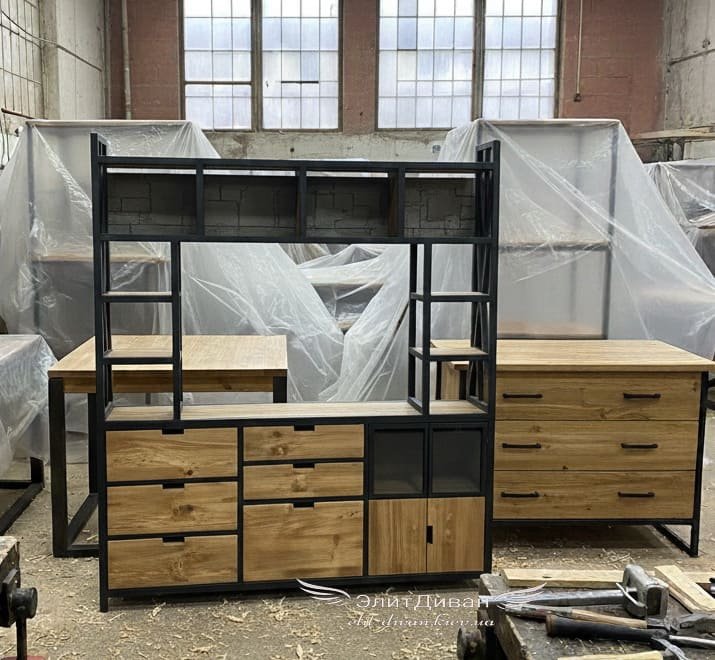 стеллажи лофт из дерева