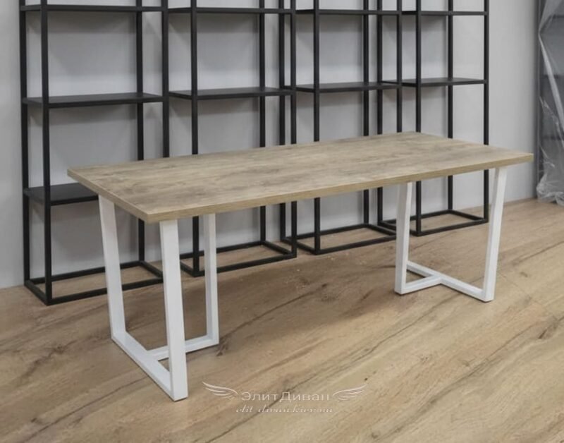 дубовій стол на металобазе в стиле loft